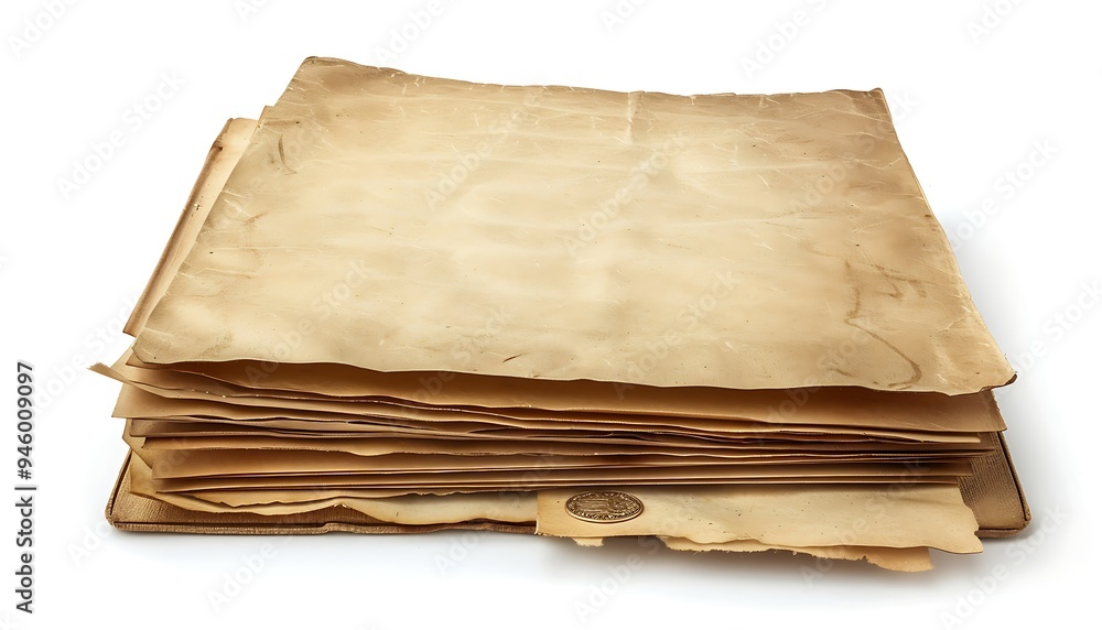 Old paper isolated on a white background Old paper isolated on a white background