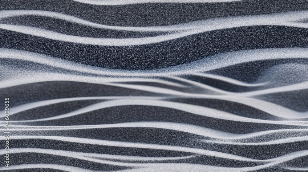 This serene zen garden features a black sand background with undulating wave patterns, creating a calming visual effect that invites relaxation and contemplation SEAMLESS PATTERN This serene zen garden features a black sand background with undulating wave patterns, creating a calming visual effect that invites relaxation and contemplation SEAMLESS PATTERN