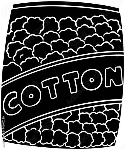 cotton illustration care silhouette health logo hygiene icon medical outline clean iodine equipment wound medicine povidone antiseptic swab hospital shape aid surgical purity for vector graphic