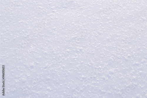 Snow surface with fresh fluffy snowflakes. Vector texture, background. Smooth white surface with copy space. Winter white background.