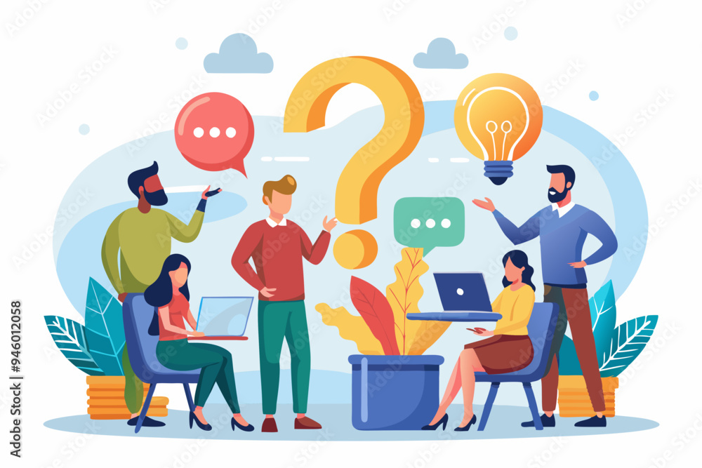 Question and answer, FAQ frequently asked questions, asking and reply to solve problem, help information, solution or q and a session concept, business people with question mark and lightbulb bubble
Question and answer, FAQ frequently asked questions, asking and reply to solve problem, help information, solution or q and a session concept, business people with question mark and lightbulb bubble