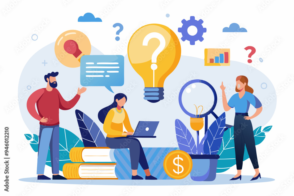 Question and answer, FAQ frequently asked questions, asking and reply to solve problem, help information, solution or q and a session concept, business people with question mark and lightbulb bubble
Question and answer, FAQ frequently asked questions, asking and reply to solve problem, help information, solution or q and a session concept, business people with question mark and lightbulb bubble