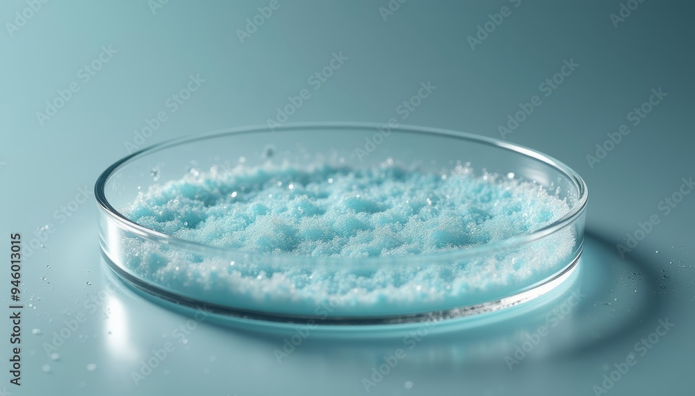 Pure sparkling substance in a lab flask Pure sparkling substance in a lab flask