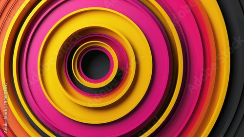 Abstract background with layered concentric circles in vibrant tones