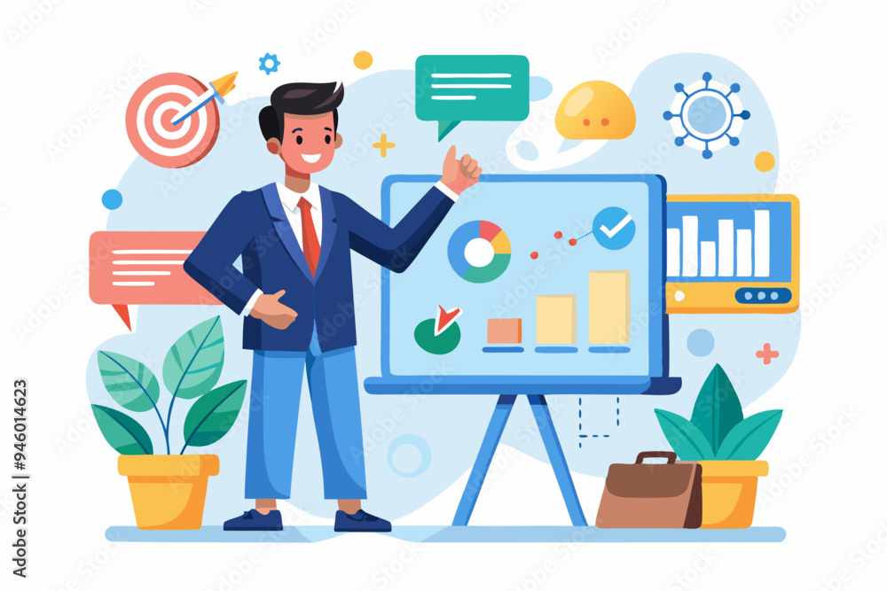 Business strategy planning, marketing tactic or winning strategy to achieve target, project blocker and solution to be success concept, smart businessman presenting business strategy on whiteboard
Business strategy planning, marketing tactic or winning strategy to achieve target, project blocker and solution to be success concept, smart businessman presenting business strategy on whiteboard