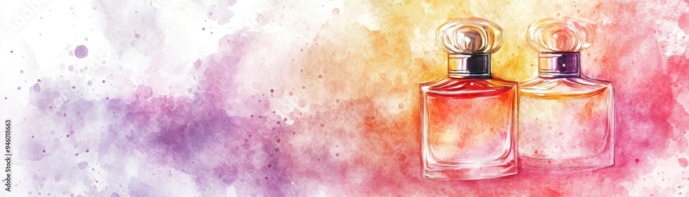 Musk fragrance, rich and luxurious, watercolor style Musk fragrance, rich and luxurious, watercolor style