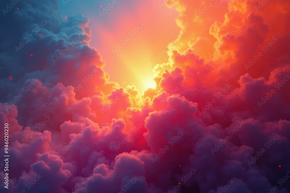 A Sunlit Sky with Pink and Orange Clouds A Sunlit Sky with Pink and Orange Clouds