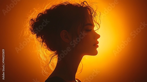 silhouette portrait of woman