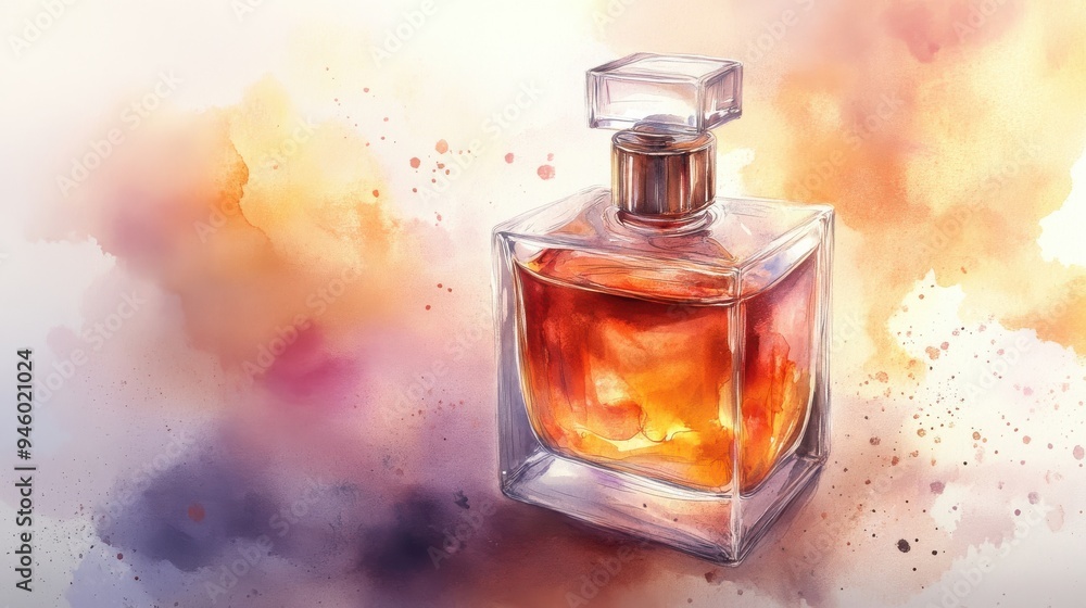 Musk perfume, warm and inviting, watercolor style Musk perfume, warm and inviting, watercolor style