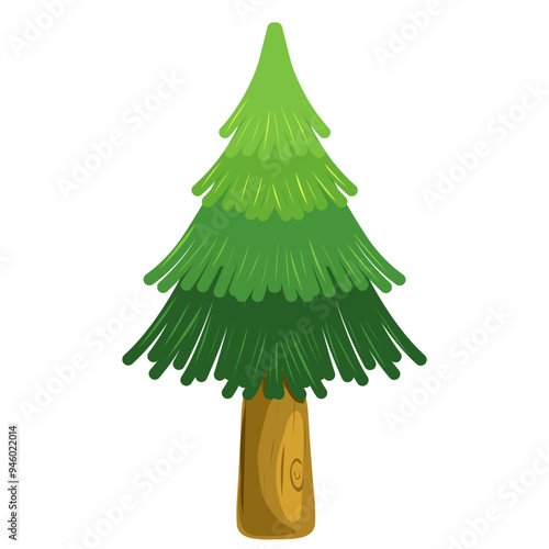 Christmas tree illustration from nature, Fir Tree Graphic element