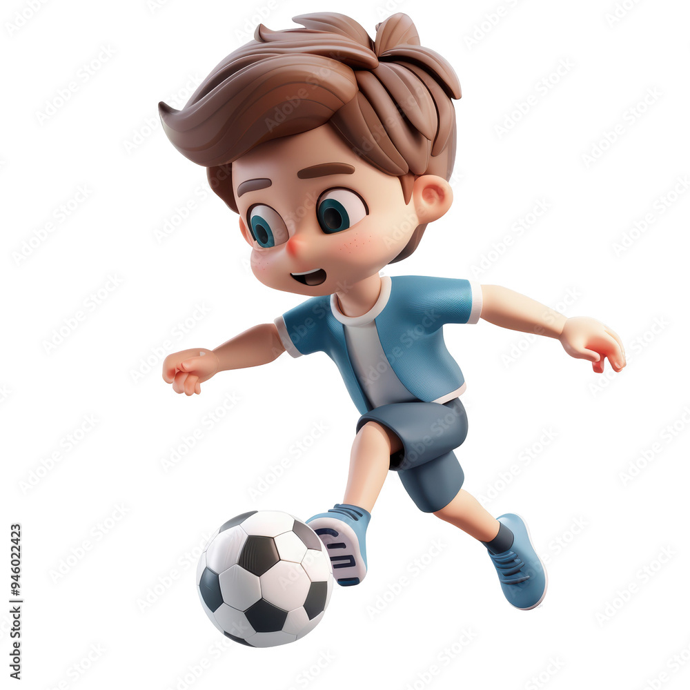 3D Cartoon Boy Playing Soccer With Transparent Background Isolated on Transparent or White Background, PNG 3D Cartoon Boy Playing Soccer With Transparent Background Isolated on Transparent or White Background, PNG