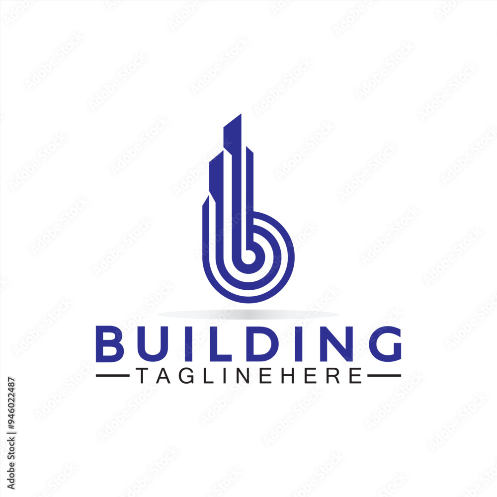 initial B with building vector logo design. Letter B logo formed building symbol initial B with building vector logo design. Letter B logo formed building symbol