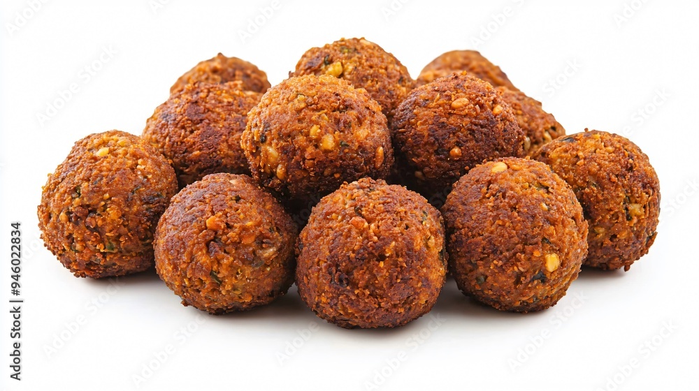 Delicious Fried Falafel Balls Isolated on White Background Delicious Fried Falafel Balls Isolated on White Background