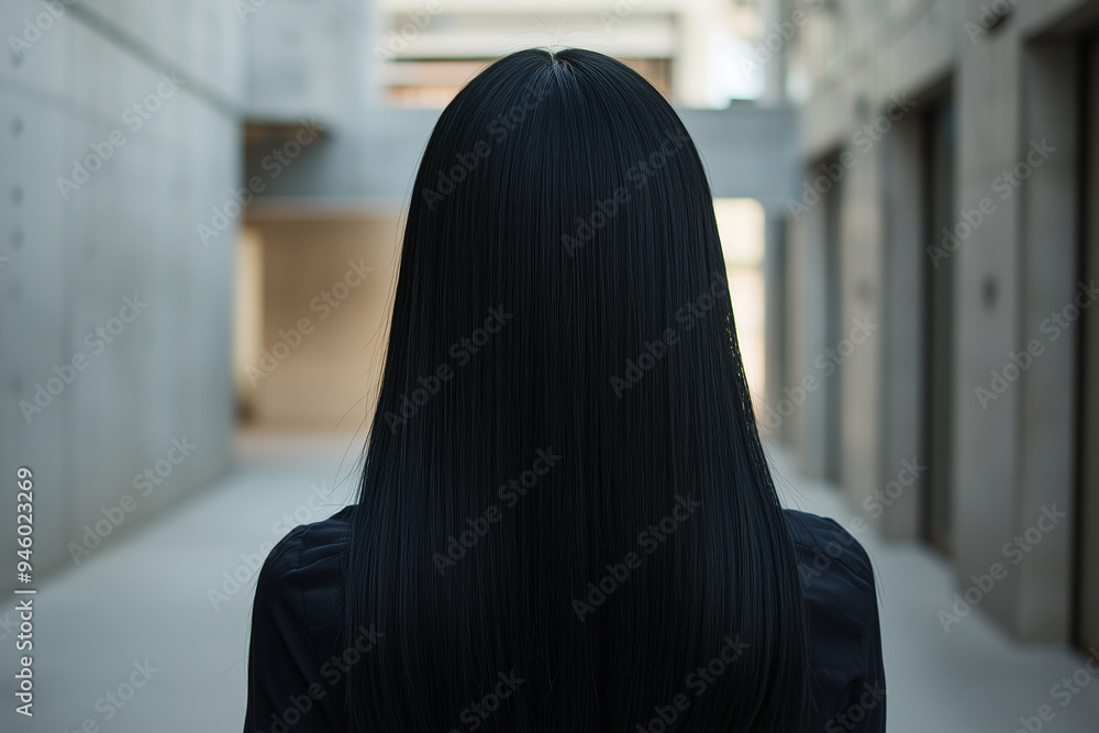 Sleek, straight black hair with a middle part. Hair national day. Sleek, straight black hair with a middle part. Hair national day.