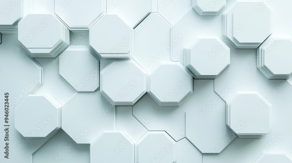 Close up of Modern White Geometric Hexagonal Pattern in Abstract Background Design. Ai generated image Close up of Modern White Geometric Hexagonal Pattern in Abstract Background Design. Ai generated image