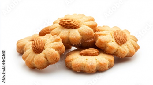 Delicious Nut-Shaped Cookie with Condensed Milk Isolated