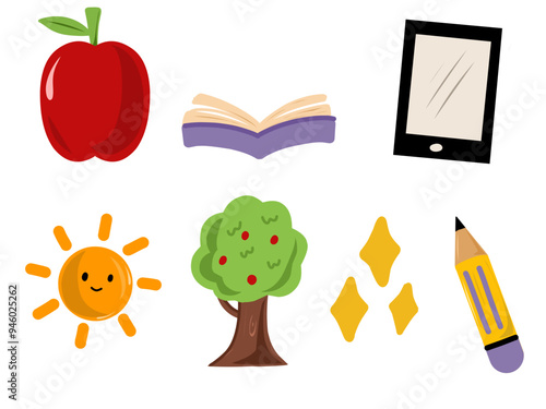 cute Doodle icon set with adorable design