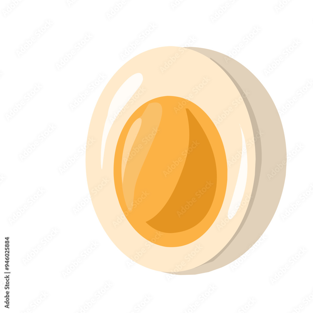 vector illustration of a sliced round hard boiled egg vector illustration of a sliced round hard boiled egg