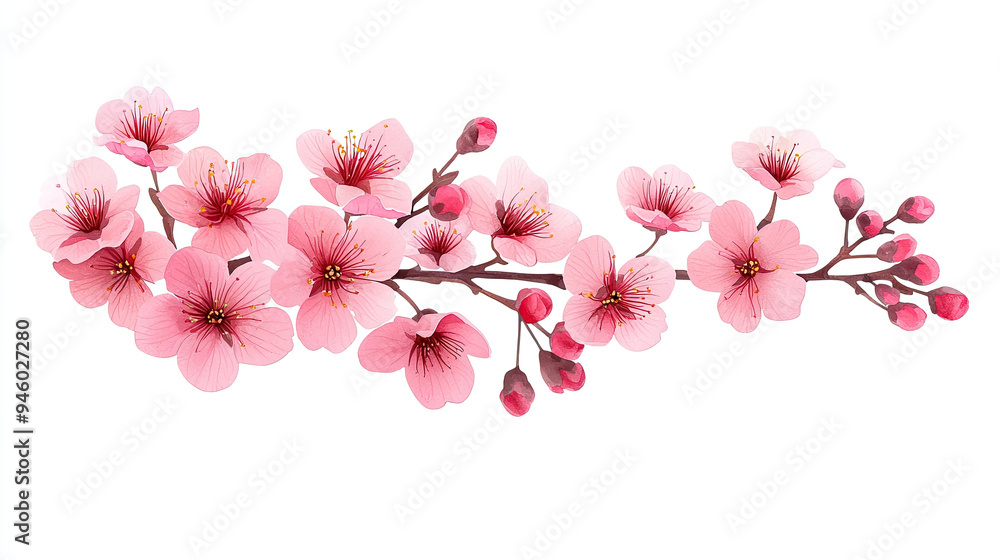 Delicate pink cherry blossoms in full bloom Delicate pink cherry blossoms in full bloom