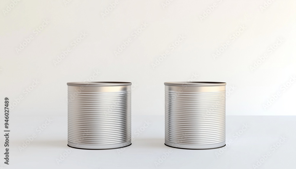 Food tin packaging metal container blank mockup silver storage for brand market Food tin packaging metal container blank mockup silver storage for brand market