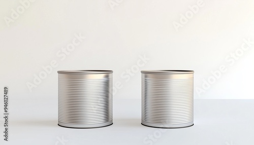 Food tin packaging metal container blank mockup silver storage for brand market