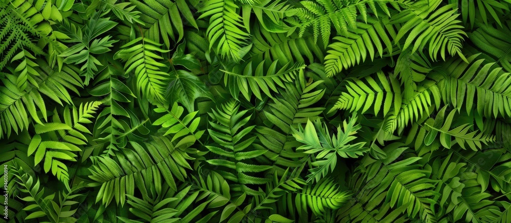 Closeup of a background featuring a green fern pattern Texture of fresh green leaves Copy space Closeup of a background featuring a green fern pattern Texture of fresh green leaves Copy space