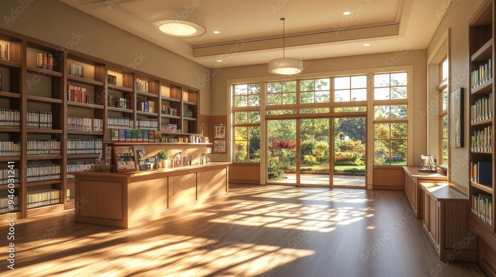 Sunlight Streaming Through Windows in a Library Sunlight Streaming Through Windows in a Library