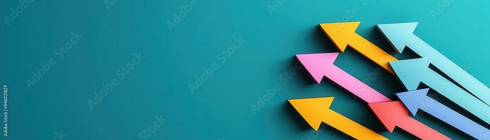Market trend arrows forming a strategy diagram, business planning, 3D illustration Market trend arrows forming a strategy diagram, business planning, 3D illustration