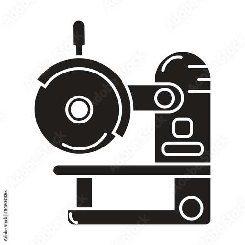 steel cutting machine icon vector on white background