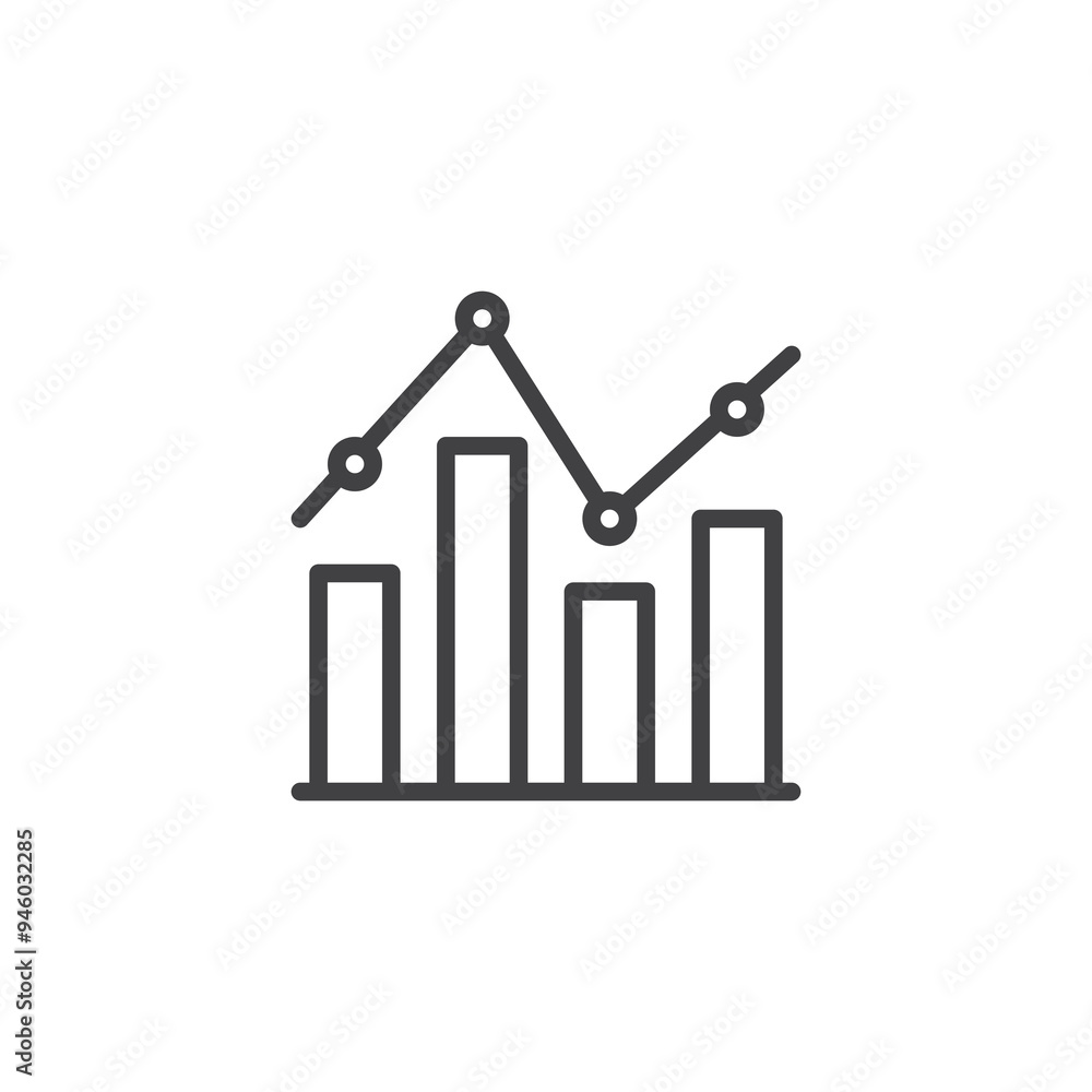 Bar chart diagram line icon Bar chart diagram line icon