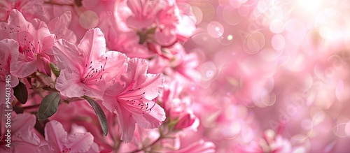 Background of pink azalea flowers. Copy space image. Place for adding text and design