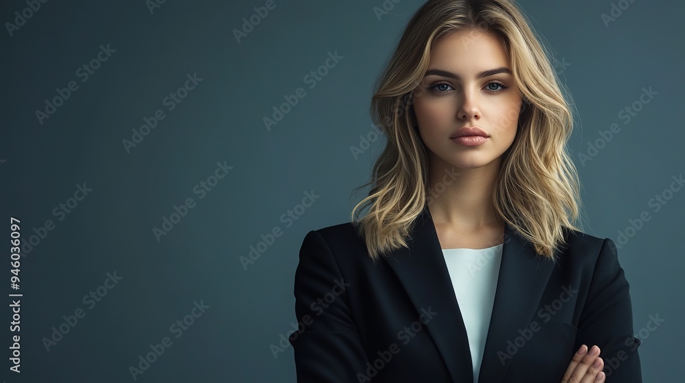 Portrait of a successful business woman in suit. copy space for text. Portrait of a successful business woman in suit. copy space for text.