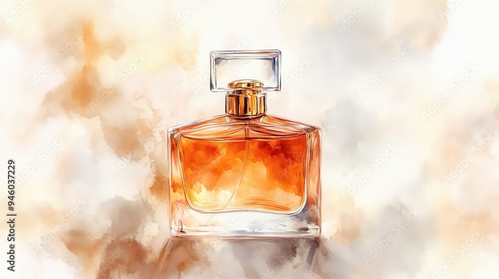 Musk perfume, rich and smooth, watercolor style Musk perfume, rich and smooth, watercolor style