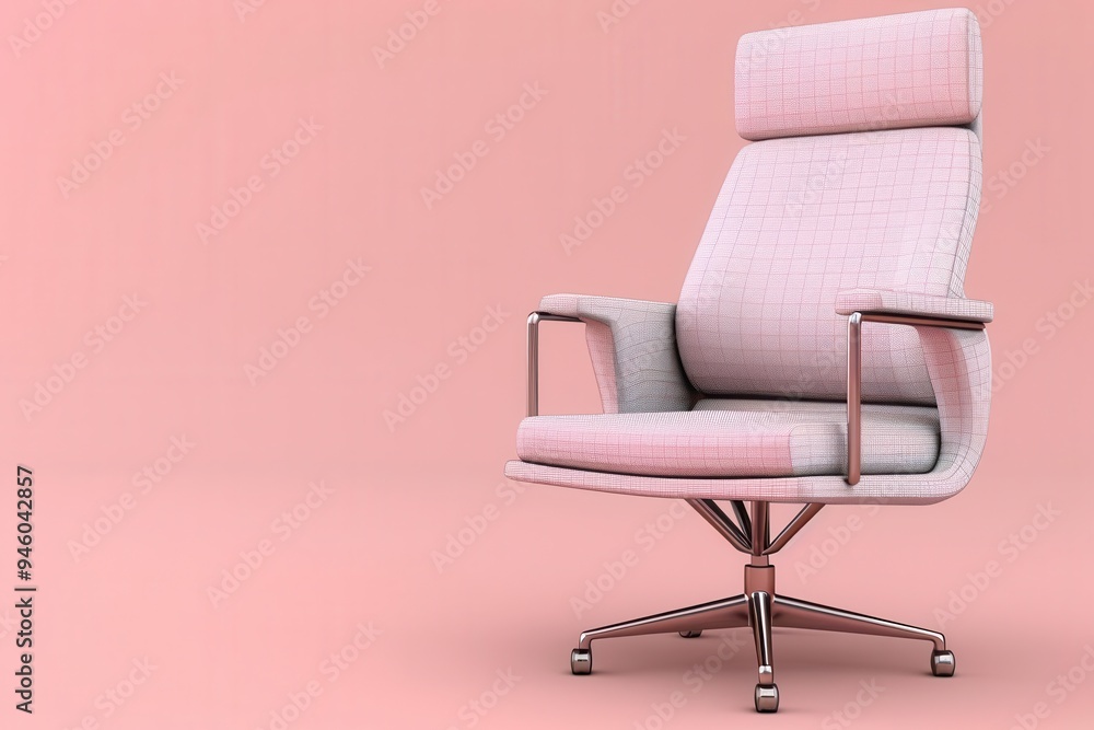 Wireframe of ergonomic office chair, detailed support and structure Wireframe of ergonomic office chair, detailed support and structure