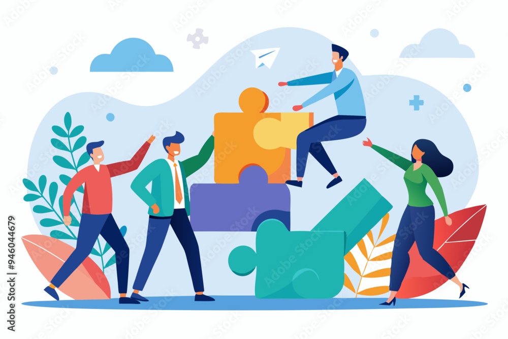 Merger and Acquisitions, partnership or work together, success puzzle, growth solution or cooperation, support or progress challenge concept, business people push arrow jigsaw to join to success.
Merger and Acquisitions, partnership or work together, success puzzle, growth solution or cooperation, support or progress challenge concept, business people push arrow jigsaw to join to success.