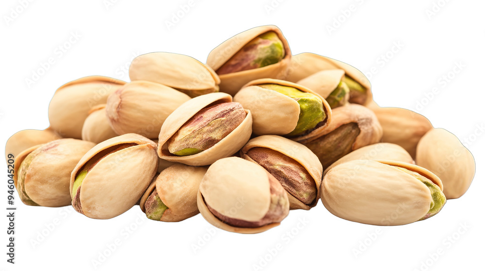 Set of Pistachios pile of nuts isolate on Transparency Background Set of Pistachios pile of nuts isolate on Transparency Background