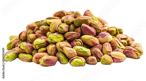 Set of Pistachios pile of nuts isolate on Transparency Background