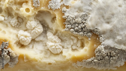 Fototapeta Naklejka Na Ścianę i Meble -  Close-up of Moldy Cheese with White Spots