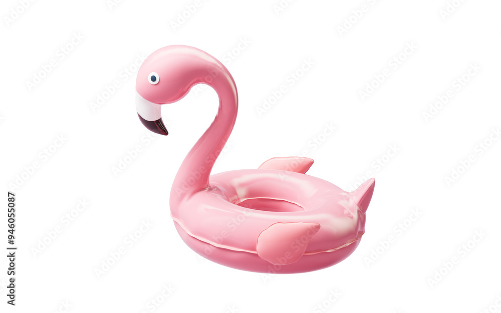 Flamingo balloon swim ring with cartoon style, 3d rendering. Flamingo balloon swim ring with cartoon style, 3d rendering.
