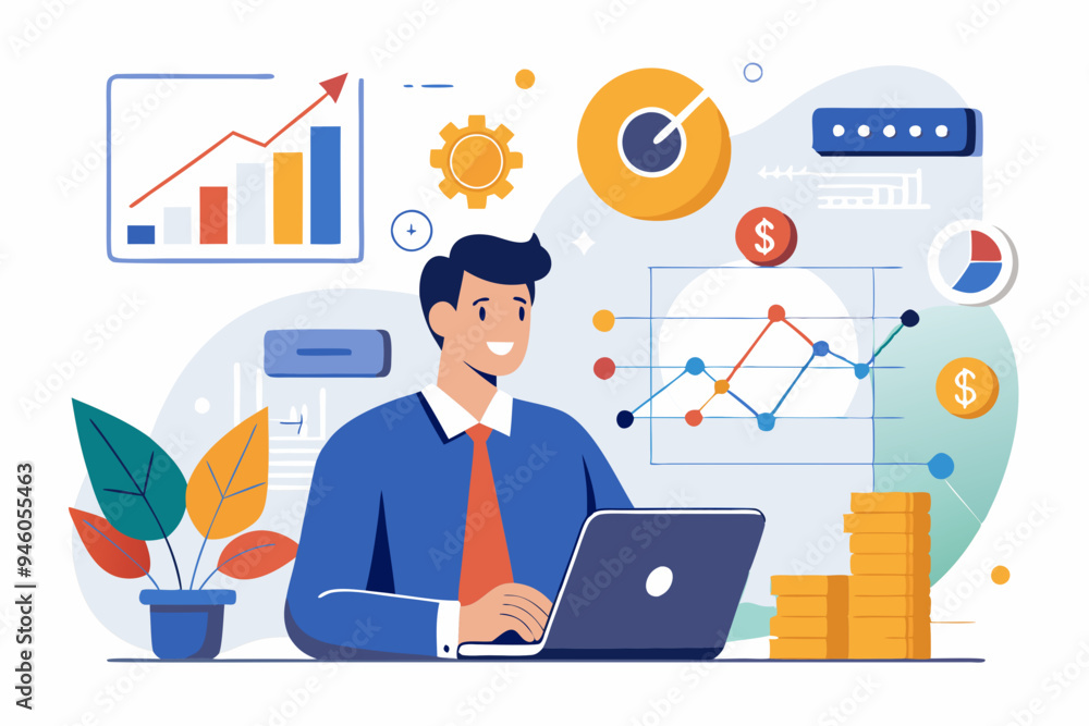 Businessman financial data analysis, economic and growth diagram, stock market exchange data, investment analysis, growth earning income concept, businessman thinking with data chart and graph.
Businessman financial data analysis, economic and growth diagram, stock market exchange data, investment analysis, growth earning income concept, businessman thinking with data chart and graph.