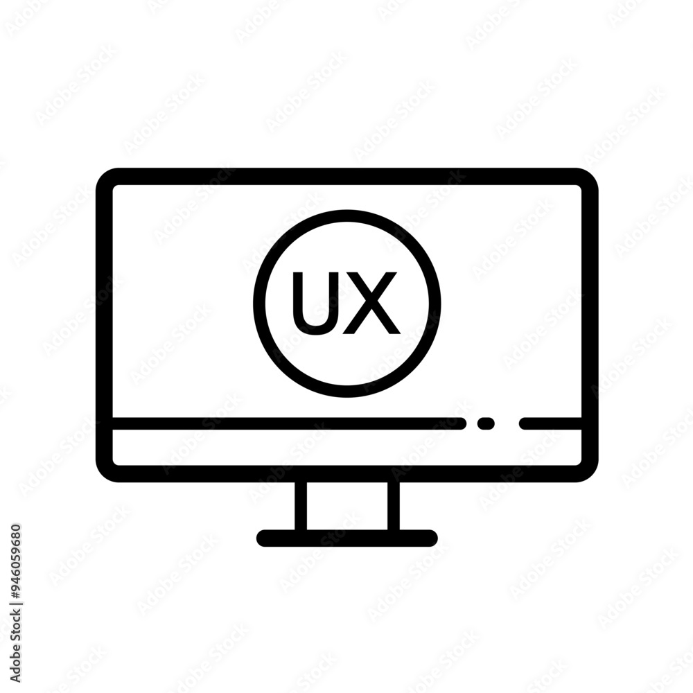 Monitor, screen, UX, user experience - vector icon Monitor, screen, UX, user experience - vector icon