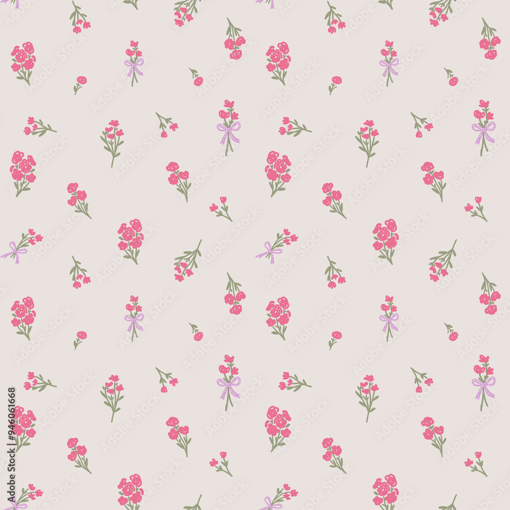 Romantic floral bouquets seamless pattern Romantic floral bouquets seamless pattern