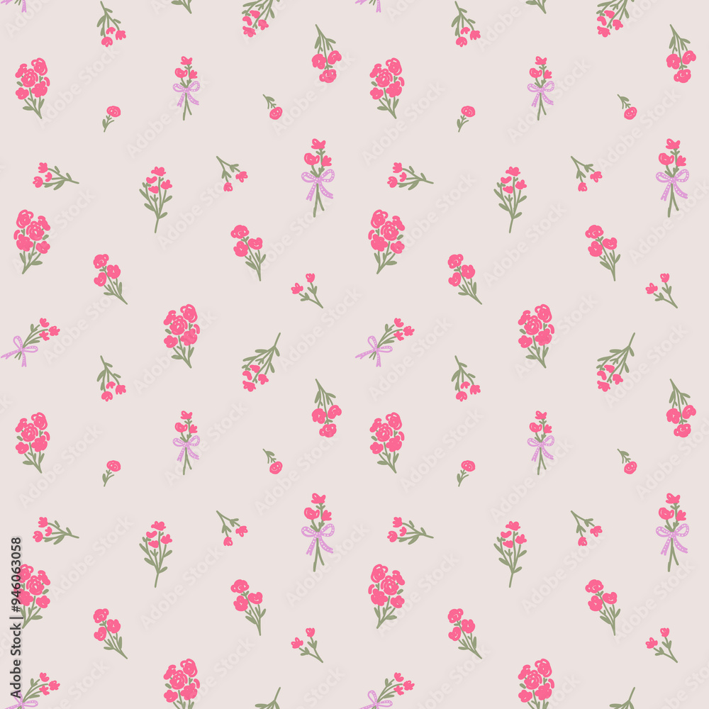 Romantic floral bouquets seamless pattern Romantic floral bouquets seamless pattern