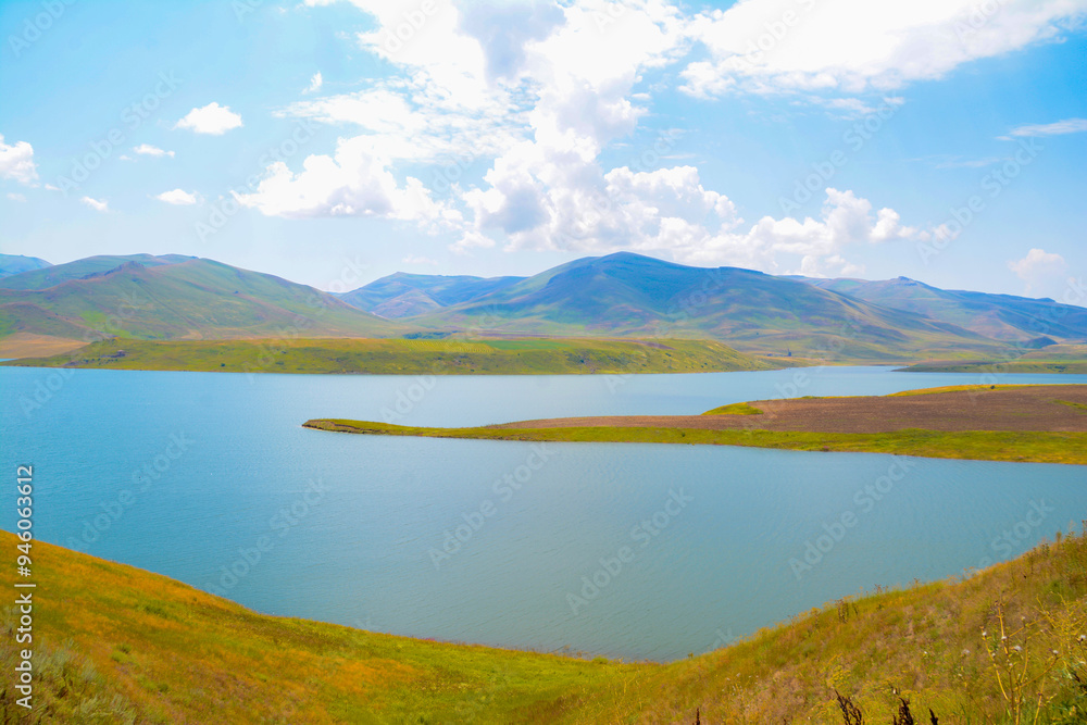 A small island in the lake. Beautiful nature landscape A small island in the lake. Beautiful nature landscape