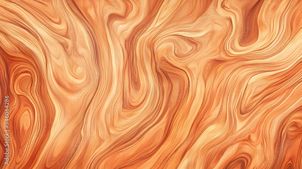 Abstract wood grain texture with wavy lines in brown and beige tones. Abstract wood grain texture with wavy lines in brown and beige tones.