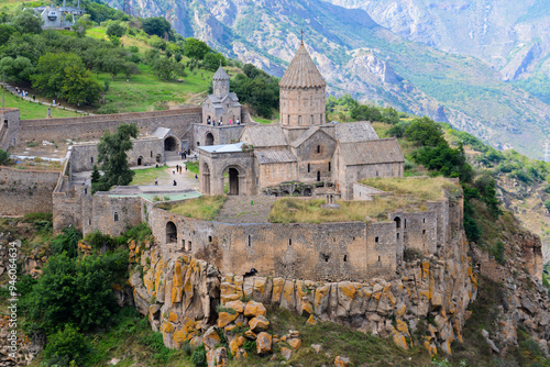 Beautiful church on the rock. Monastery among the mountains. Tatev Monastery in Armenia. Church print set. Monastery wall art