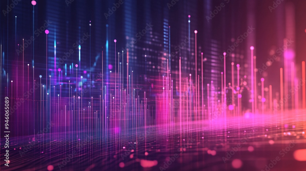 Digital chart with financial data and a gradient background Digital chart with financial data and a gradient background