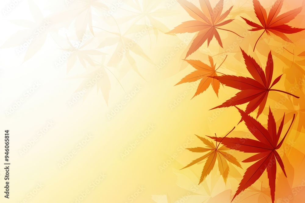 Fall background, copy space. Vibrant autumn foliage dances in the gentle breeze against a soft golden backdrop, capturing the essence of seasonal beauty in a serene environment filled with warm colors Fall background, copy space. Vibrant autumn foliage dances in the gentle breeze against a soft golden backdrop, capturing the essence of seasonal beauty in a serene environment filled with warm colors