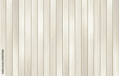 Vector light wooden panel background. Vertical realistic white wood grain texture, natural textured beige wall, top view of empty wooden floor. Light parquet, textured surface with wood planks.