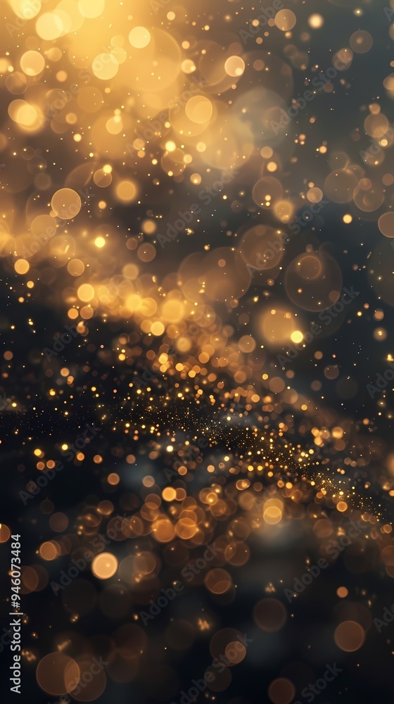 Digital golden glitter gradient polka dot poster background Digital golden glitter gradient polka dot poster background